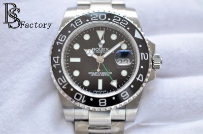 ROLEX GMT-Master II 904L Steel Top-Grated Black Watch
